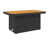 VIDAXL - Tavolo Da Giardino Nero 90x55x71cm In Polyrattan E Legno Acacia
