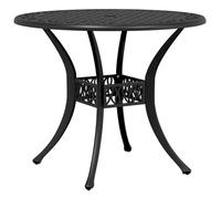 vidaXL Tavolo da Giardino Nero Ø90x75 cm in Alluminio Pressofuso, Tavolo da Esterno, Mobile da Giardino, arredo da Giardino, Tavolo da Patio