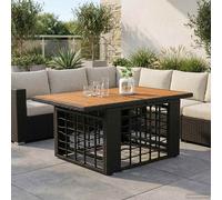 vidaXL Tavolo da Giardino Nero e naturale 100 x 55 x 37 cm