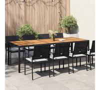 vidaXL Tavolo da Giardino Nero polyrattan