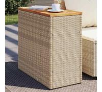 vidaXL Tavolo da Giardino Piano in Legno Beige 58x27,5x55cm Polyrattan