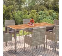 vidaXL Tavolo da Giardino Piano in Legno Grigio 190x90x75cm Polyrattan