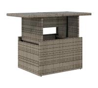 vidaXL Tavolo da Giardino Piano in Vetro Grigio 100x55x73cm Polyrattan