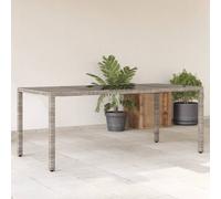 vidaXL Tavolo da Giardino Piano in Vetro Grigio 190x90x75cm Polyrattan