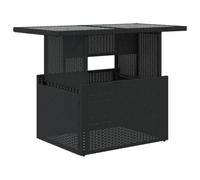 vidaXL Tavolo da Giardino Piano in Vetro Nero 100x55x73 cm Polyrattan