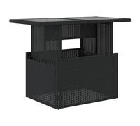vidaXL Tavolo da Giardino Piano in Vetro Nero 100x55x73 cm Polyrattan
