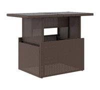 vidaXL Tavolo da Giardino Piano Vetro Marrone 100x55x73 cm Polyrattan Tavolo da Pranzo Tavolo Tavolo da Esterno Tavolo da Patio