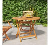 vidaXL Tavolo da giardino pieghevole Ø 90x75 cm Legno massello Acacia
