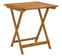 vidaXL Tavolo da Giardino Pieghevole con Foro Ombrellone Rustico Robusto Tavolino Arredi per Esterni 70x70x75 cm Naturale Legno Massello d'Acacia