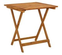 vidaXL Tavolo da Giardino Pieghevole con Foro Ombrellone Rustico Robusto Tavolino Arredi per Esterni 70x70x75 cm Naturale Legno Massello d'Acacia