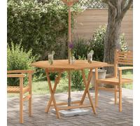 vidaXL Tavolo da Giardino Pieghevole Grigio 110x110x75cm Massello Teak