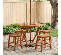 vidaXL Tavolo da Giardino Pieghevole Marrone Ø 90 x 75 cm