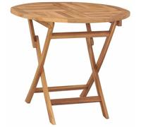 vidaXL Tavolo da Giardino Pieghevole Naturale Ø 90 x 75 cm