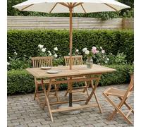 vidaXL Tavolo da Giardino Pieghevole Naturale 120 x 70 x 75,5 cm