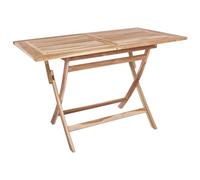 vidaXL Tavolo da Giardino Pieghevole Naturale 120 x 70 x 75,5 cm, Tavolo moderno, rettangolare, pieghevole, in teak, per giardino, pranzo in patio, salvaspazio per esterni