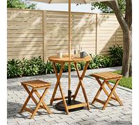 vidaXL Tavolo da Giardino Pieghevole Naturale Ø60 x 75 cm