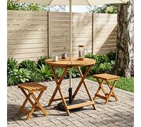 vidaXL Tavolo da Giardino Pieghevole Naturale Ø70 x 75 cm