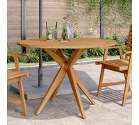 vidaXL Tavolo da Giardino Rotondo Ø110x75cm in Legno Massello Acacia