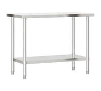 vidaXL Tavolo da Lavoro da Cucina 110x55x85 cm in Acciaio Inossidabile