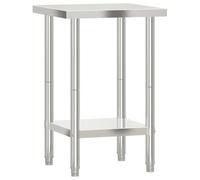 vidaXL Tavolo da lavoro da cucina, 55 x 55 x 85 cm, acciaio inossidabile