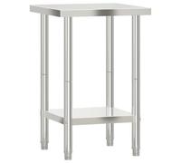 vidaXL Tavolo da Lavoro da Cucina 55x55x85 cm in Acciaio Inossidabile