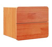 vidaXL Comodino a parete in legno di pino massiccio, colore marrone cera. Offre un ampio spazio di archiviazione con un cassetto a discesa. Dimensioni: 39 x 34 x 33 cm. Il tuo design Risparmia e