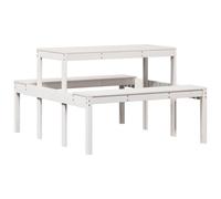 vidaXL Tavolo da Picnic Bianco 110x134x75 cm in Legno Massello di Pino