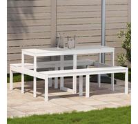 vidaXL Tavolo da Picnic Bianco 160x134x75 cm in Legno Massello di Pino