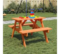 vidaXL Tavolo da Picnic per 4 Bambini con Foro Ombrellone Legno Abete