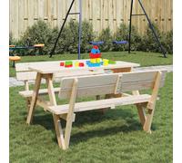 vidaXL Tavolo da Picnic per 4 Bambini con Foro Ombrellone Legno Abete