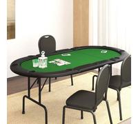 vidaXL Tavolo da Poker Pieghevole 10 Giocatori Verde 206x106x75 cm
