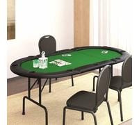 vidaXL Tavolo da Poker Pieghevole 10 Giocatori Verde 207x106x76 cm