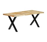 vidaXL Tavolo da Pranzo 180x90x76 cm Robusto Vintage Industriale Arredo Cucina Gambe in Acciaio Verniciato Nero Legno Massello di Mango