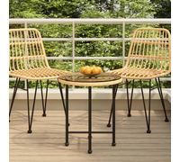 vidaXL Tavolo da Pranzo Ø50 cm Vetro Temperato e Acciaio