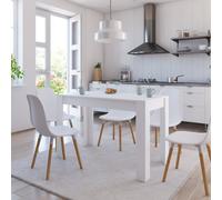 vidaXL Tavolo da Pranzo Bianco 120x60x76 cm in Legno Multistrato