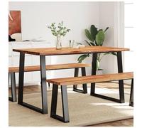 VIDAXL - Tavolo Da Pranzo Bordi Vivi 140x80x75 Cm Legno Massello Acacia