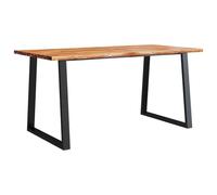 vidaXL Tavolo da Pranzo Bordi Vivi 160x80x75 cm Legno Massello Acacia