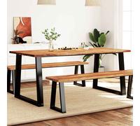VIDAXL - Tavolo Da Pranzo Bordi Vivi 180x90x75 Cm Legno Massello Acacia