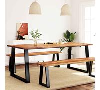vidaXL Tavolo da Pranzo Bordi Vivi 200x90x75 cm Legno Massello Acacia