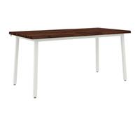 vidaXL Tavolo da pranzo con bordo vivo 160 x 70 x 75 cm Marrone Scuro