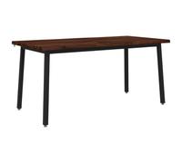 vidaXL Tavolo da pranzo con bordo vivo 160 x 80 x 75 cm Marrone Scuro
