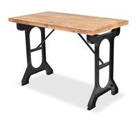 VIDAXL - Tavolo Da Pranzo Con Piano In Massello Di Abete 122x65x82 Cm