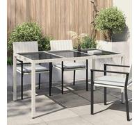 vidaXL Tavolo da Pranzo da Giardino Bianco 150 x 90 x 75 cm polyrattan