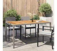 vidaXL Tavolo da Pranzo da Giardino Grigio 150 x 90 x 75 cm polyrattan