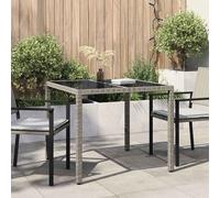 vidaXL Tavolo da Pranzo da Giardino Grigio 90 x 90 x 75 cm polyrattan