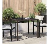 vidaXL Tavolo da Pranzo da Giardino Marrone 90 x 90 x 75 cm polyrattan