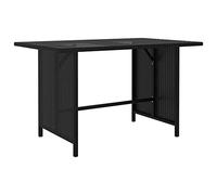 vidaXL Tavolo da Pranzo da Giardino Nero 110x70x65 cm in Polyrattan