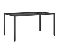 Tavolo da pranzo da giardino nero 150x90x75 cm Poly Rattan