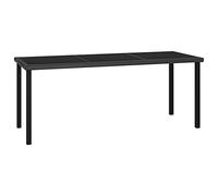 vidaXL Tavolo da Pranzo da Giardino Nero 180x70x73 cm in Polyrattan