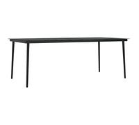 vidaXL Tavolo da Pranzo da Giardino Nero 200x100x74 cm Acciaio e Vetro
